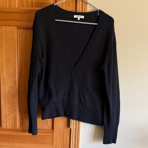 Madewell Black Wrap V-Neck Sweater